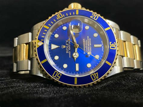 rolex sub gold blue